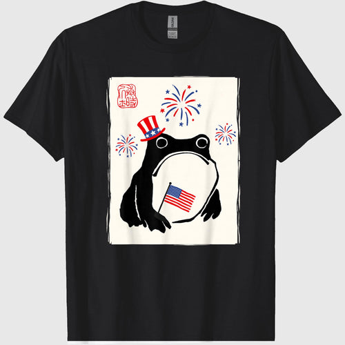 4th of July USA Grumpy Frog Independence Day Funny Patriotic T-Shirt