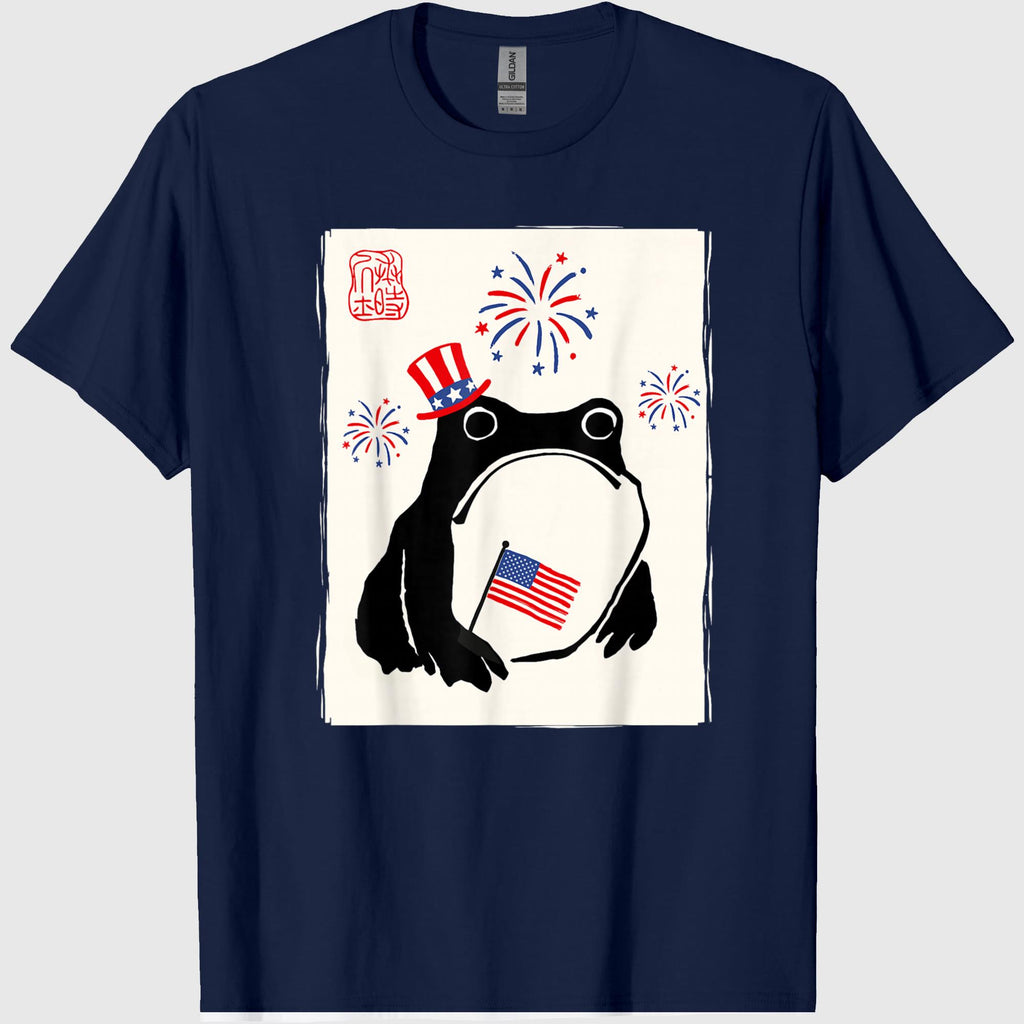 4th of July USA Grumpy Frog Independence Day Funny Patriotic T-Shirt