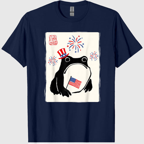 4th of July USA Grumpy Frog Independence Day Funny Patriotic T-Shirt