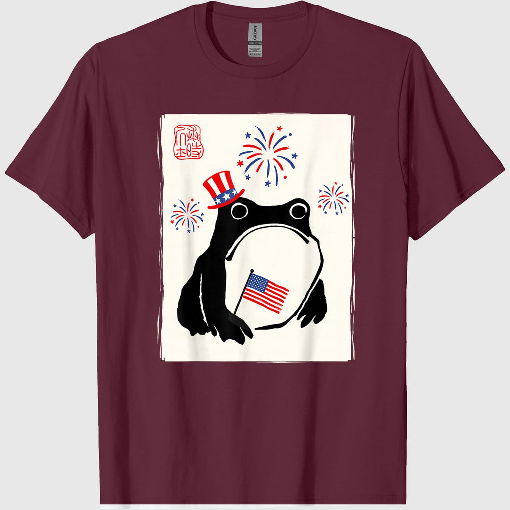 4th of July USA Grumpy Frog Independence Day Funny Patriotic T-Shirt