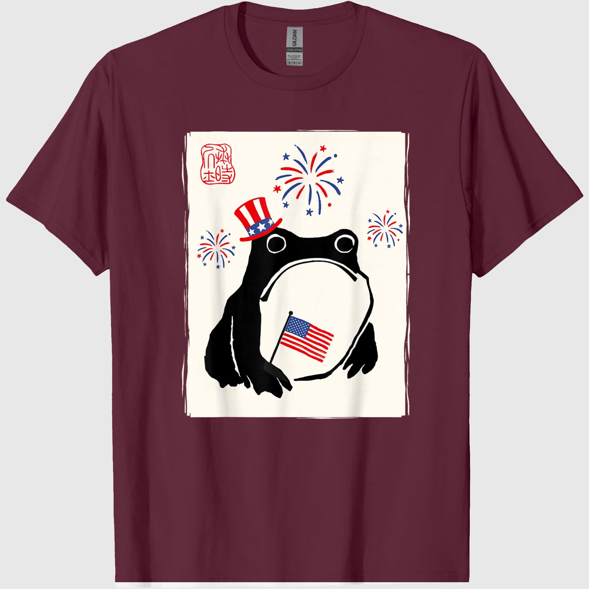 4th of July USA Grumpy Frog Independence Day Funny Patriotic T-Shirt