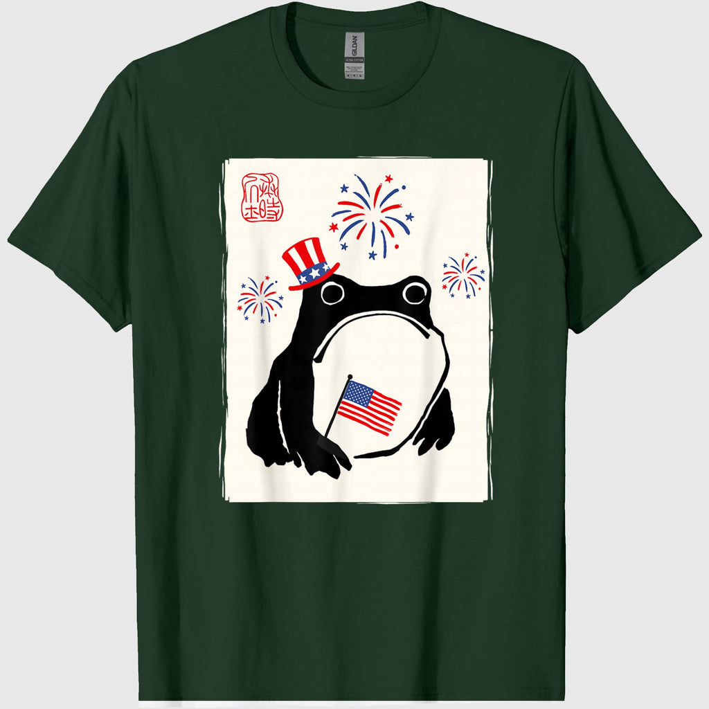 4th of July USA Grumpy Frog Independence Day Funny Patriotic T-Shirt
