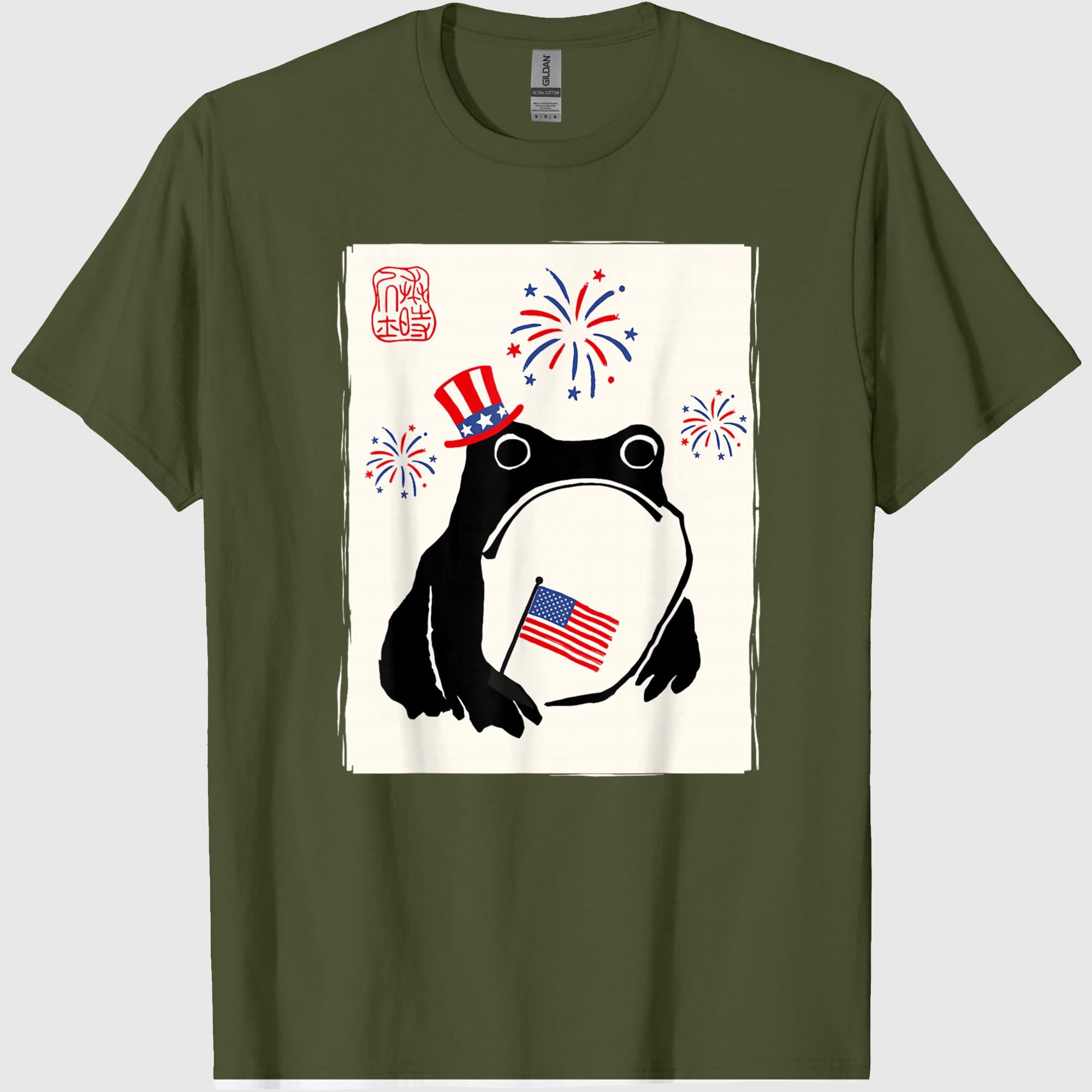 4th of July USA Grumpy Frog Independence Day Funny Patriotic T-Shirt