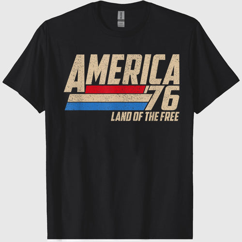 America 1776 Land of The Free Retro Vintage 4th of July T-Shirt