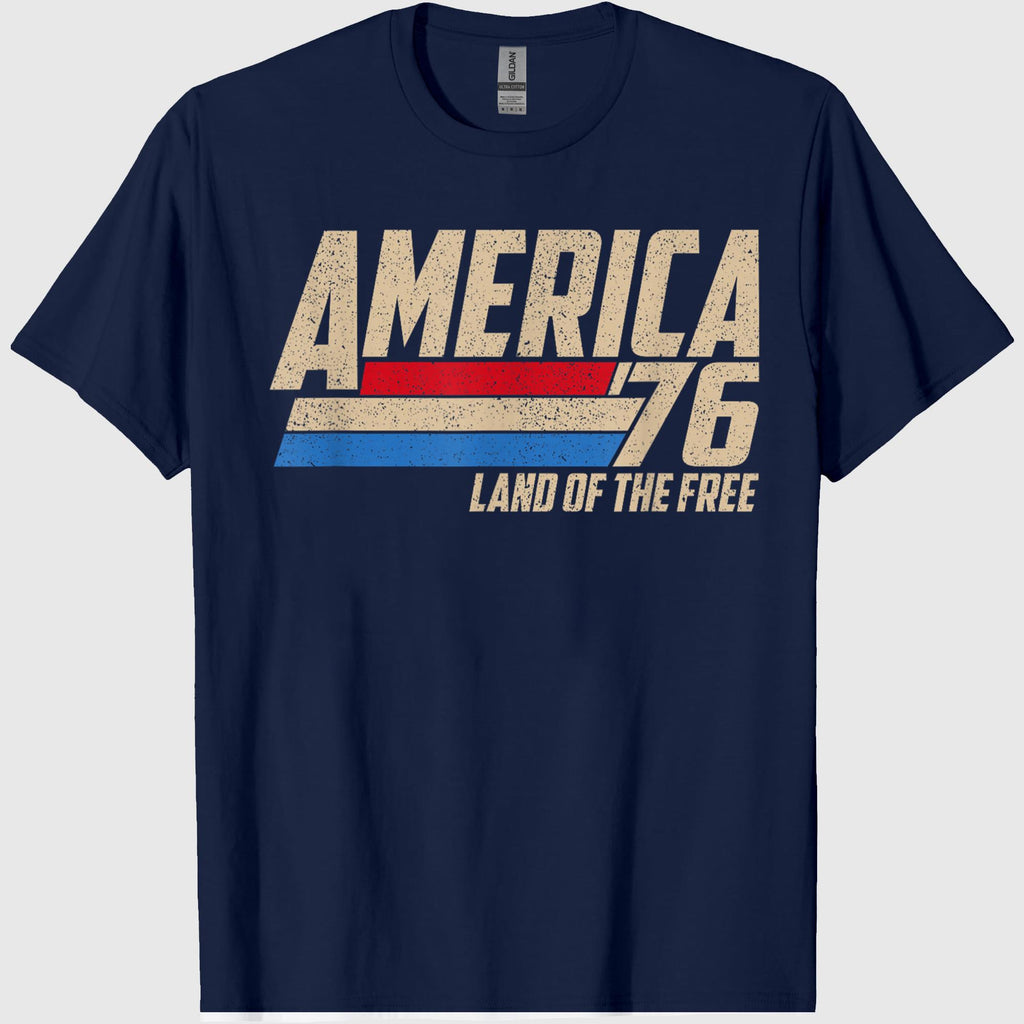 America 1776 Land of The Free Retro Vintage 4th of July T-Shirt 2