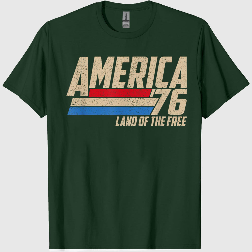 America 1776 Land of The Free Retro Vintage 4th of July T-Shirt 2