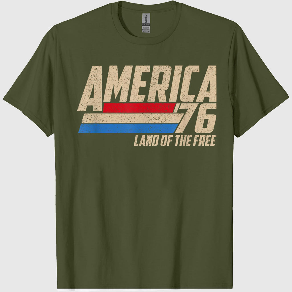 America 1776 Land of The Free Retro Vintage 4th of July T-Shirt 2