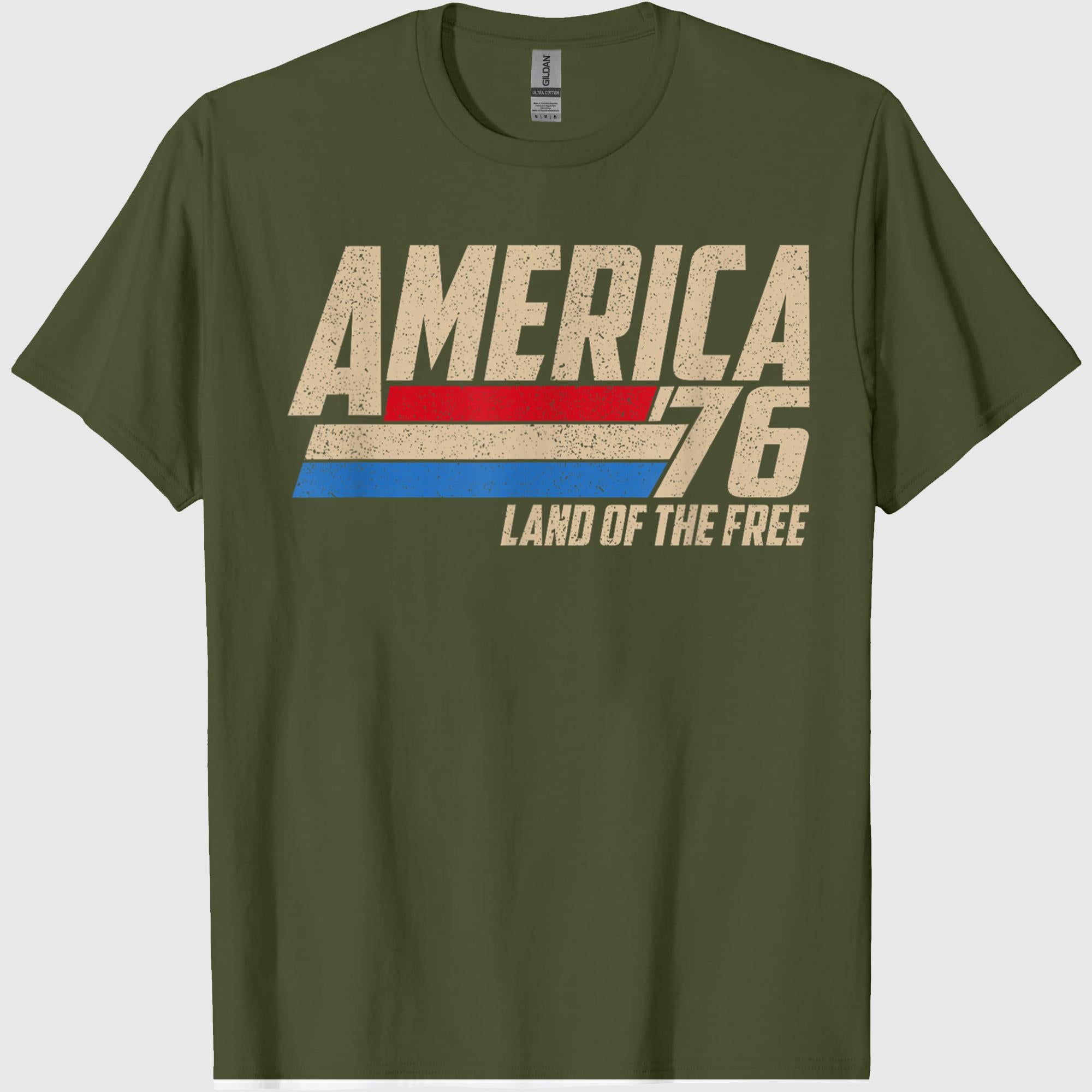 America 1776 Land of The Free Retro Vintage 4th of July T-Shirt 2