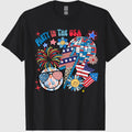 American Flag Party in USA 4th July Patriotic Kids Teen Girl T-Shirt