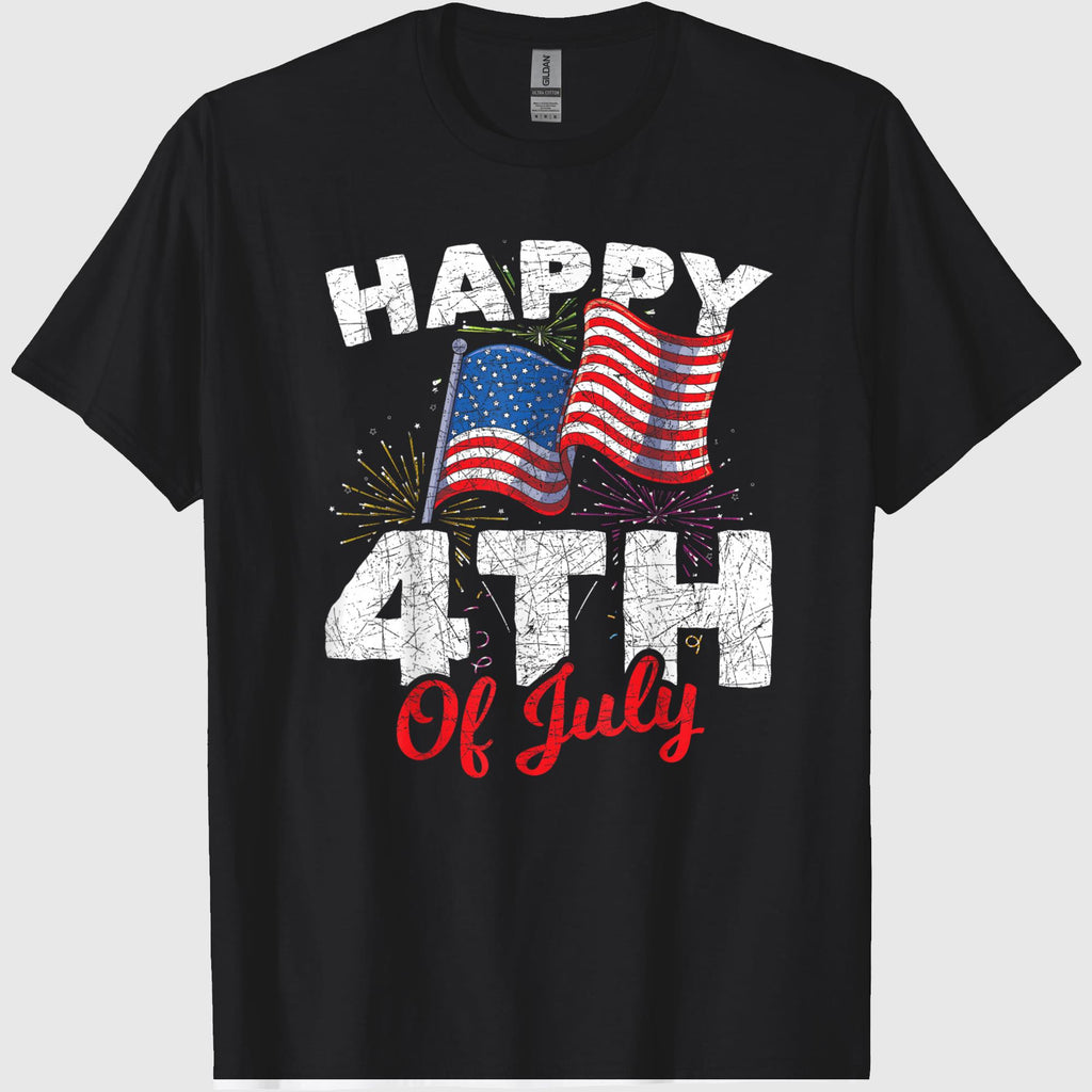 Happy 4th of July Patriotic American US Flag 4th of July T-Shirt