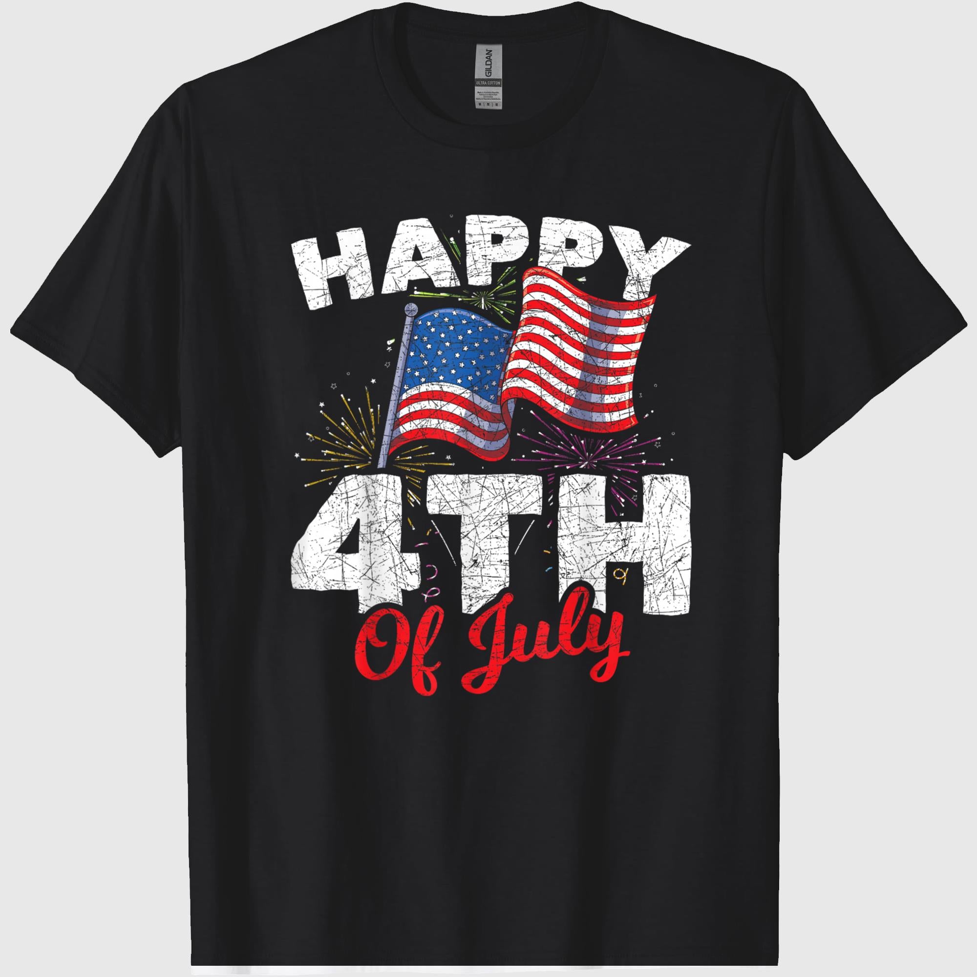 Happy 4th of July Patriotic American US Flag 4th of July T-Shirt