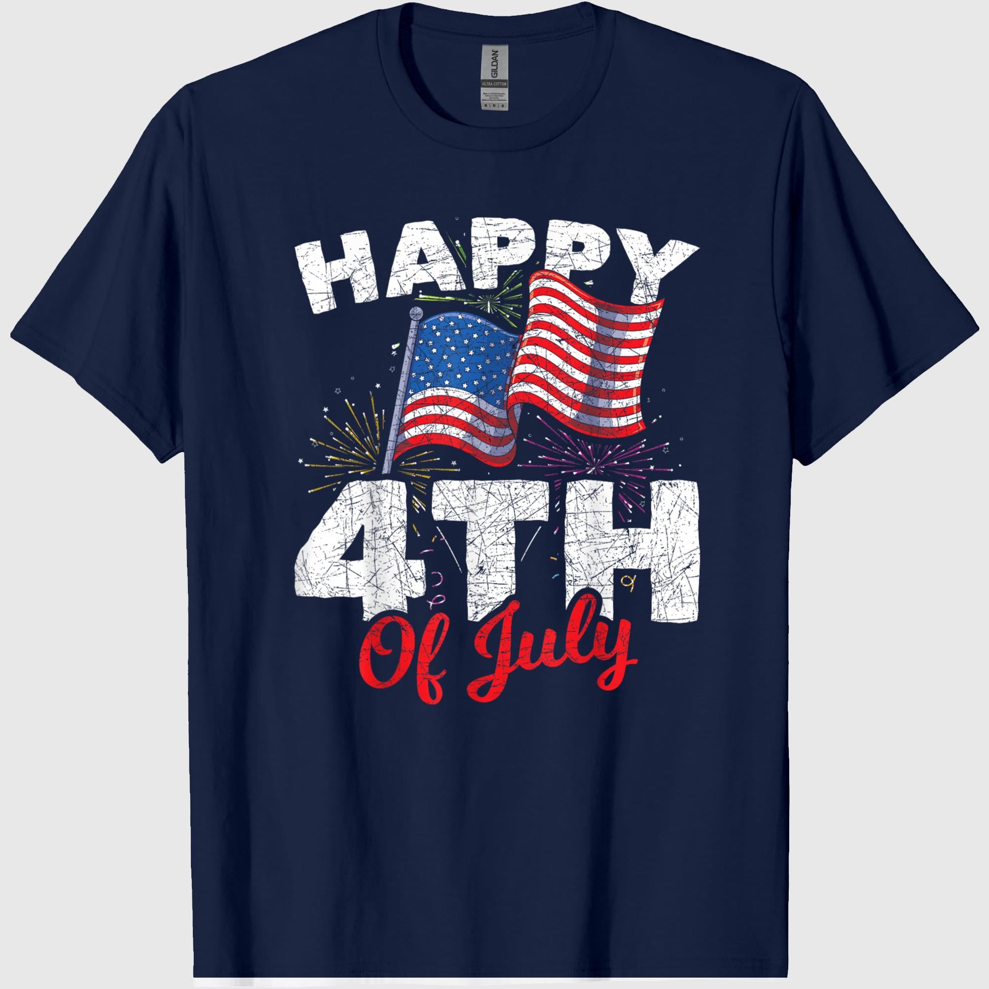 Happy 4th of July Patriotic American US Flag 4th of July T-Shirt