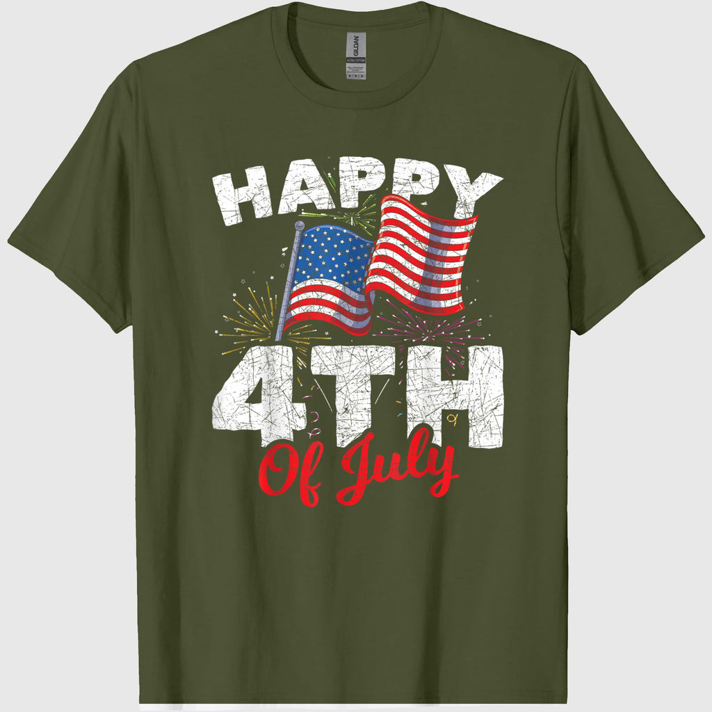 Happy 4th of July Patriotic American US Flag 4th of July T-Shirt
