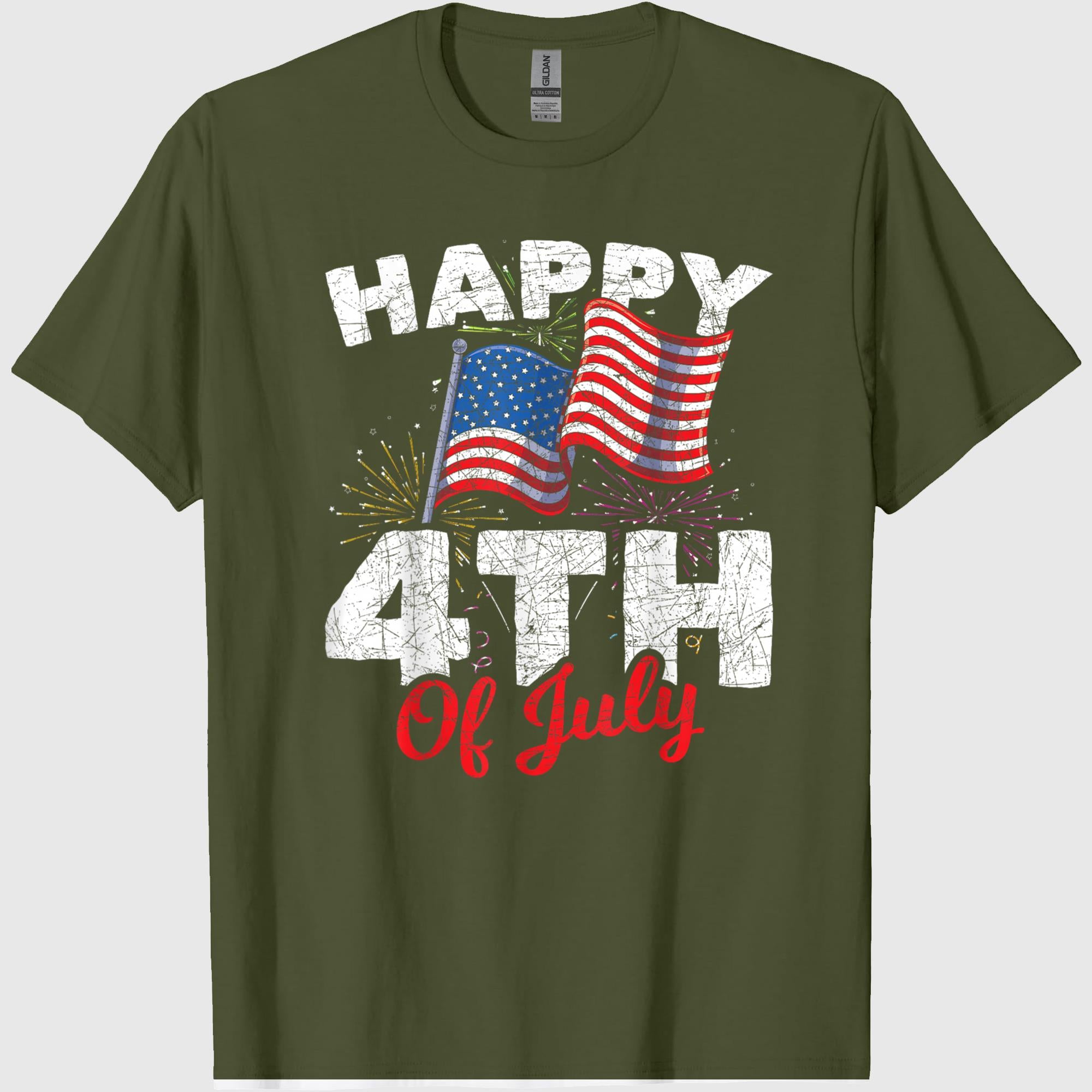 Happy 4th of July Patriotic American US Flag 4th of July T-Shirt