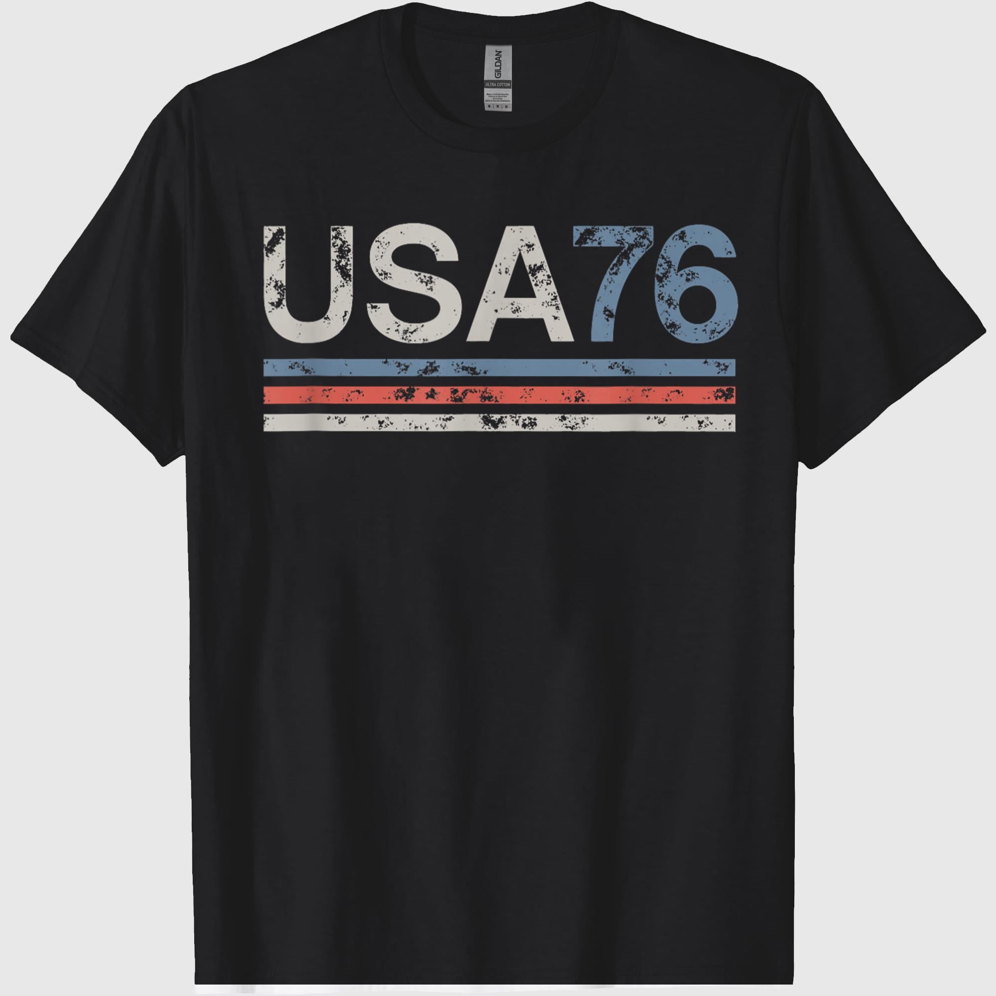 Retro Stripes 4th of July America USA 1776 T-Shirt