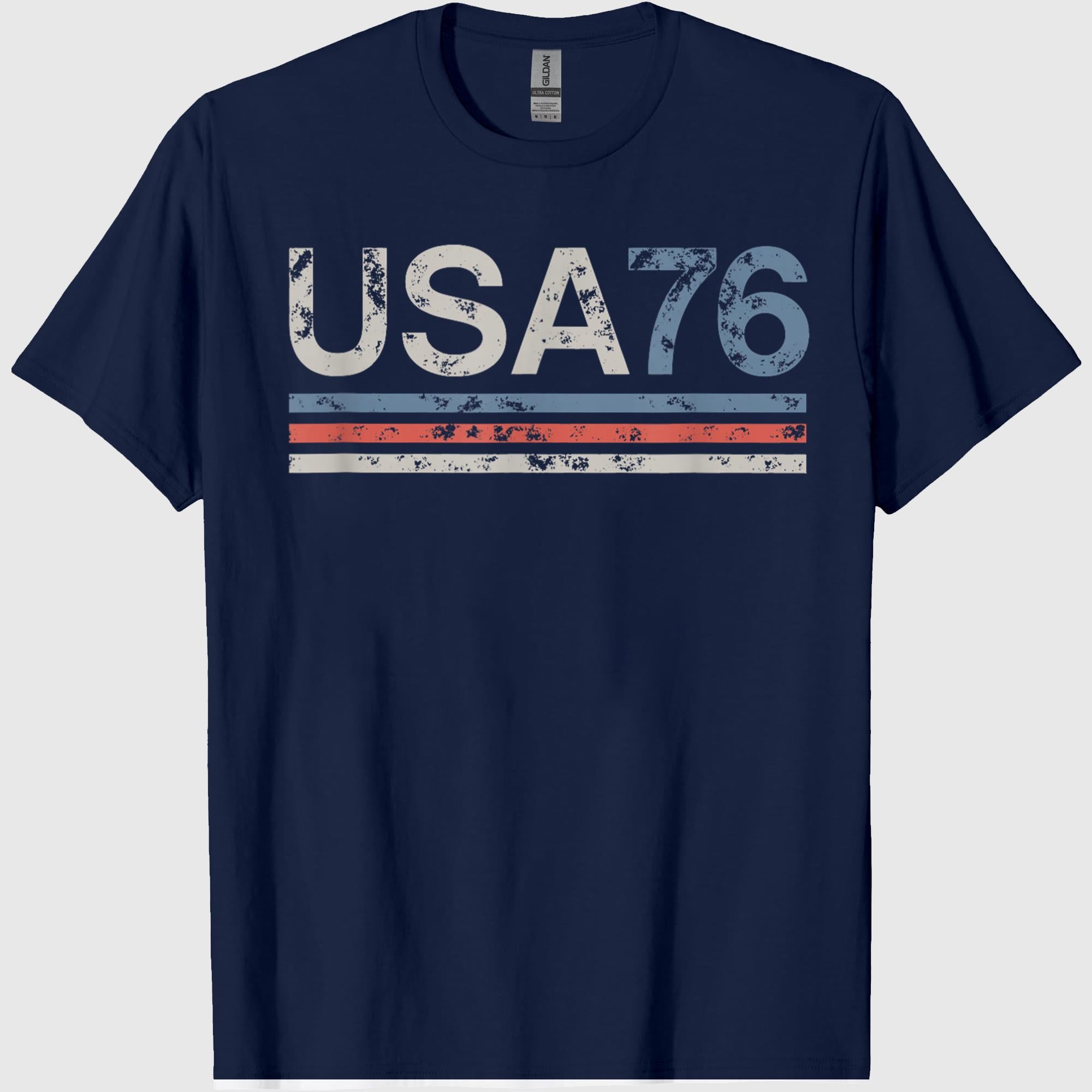 Retro Stripes 4th of July America USA 1776 T-Shirt