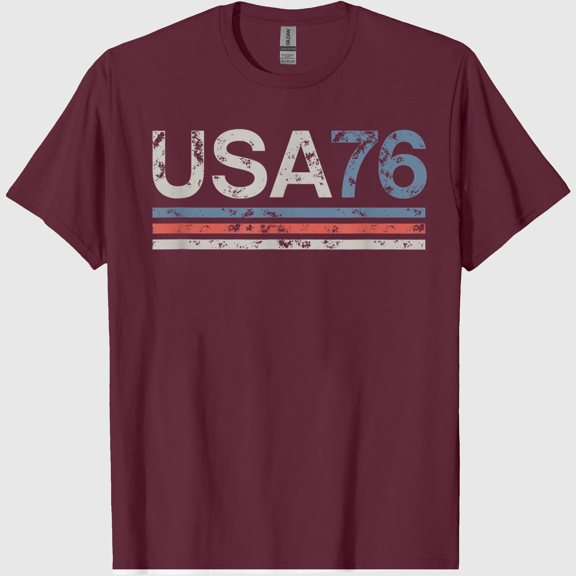 Retro Stripes 4th of July America USA 1776 T-Shirt
