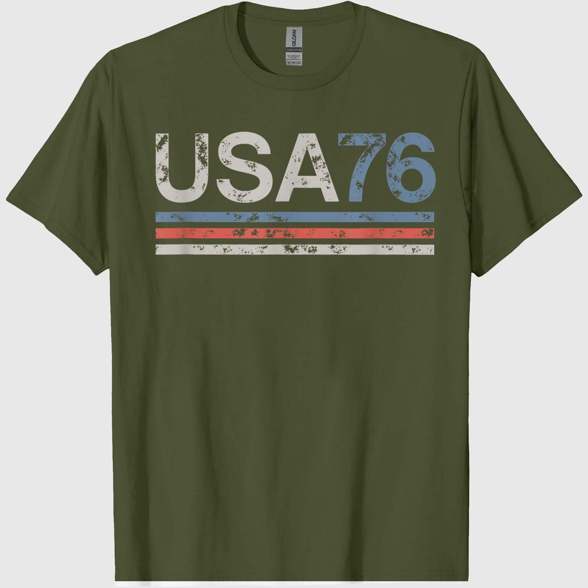 Retro Stripes 4th of July America USA 1776 T-Shirt