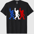 USA Flag Sasquatch 4th of July Funny Patriotic T-Shirt