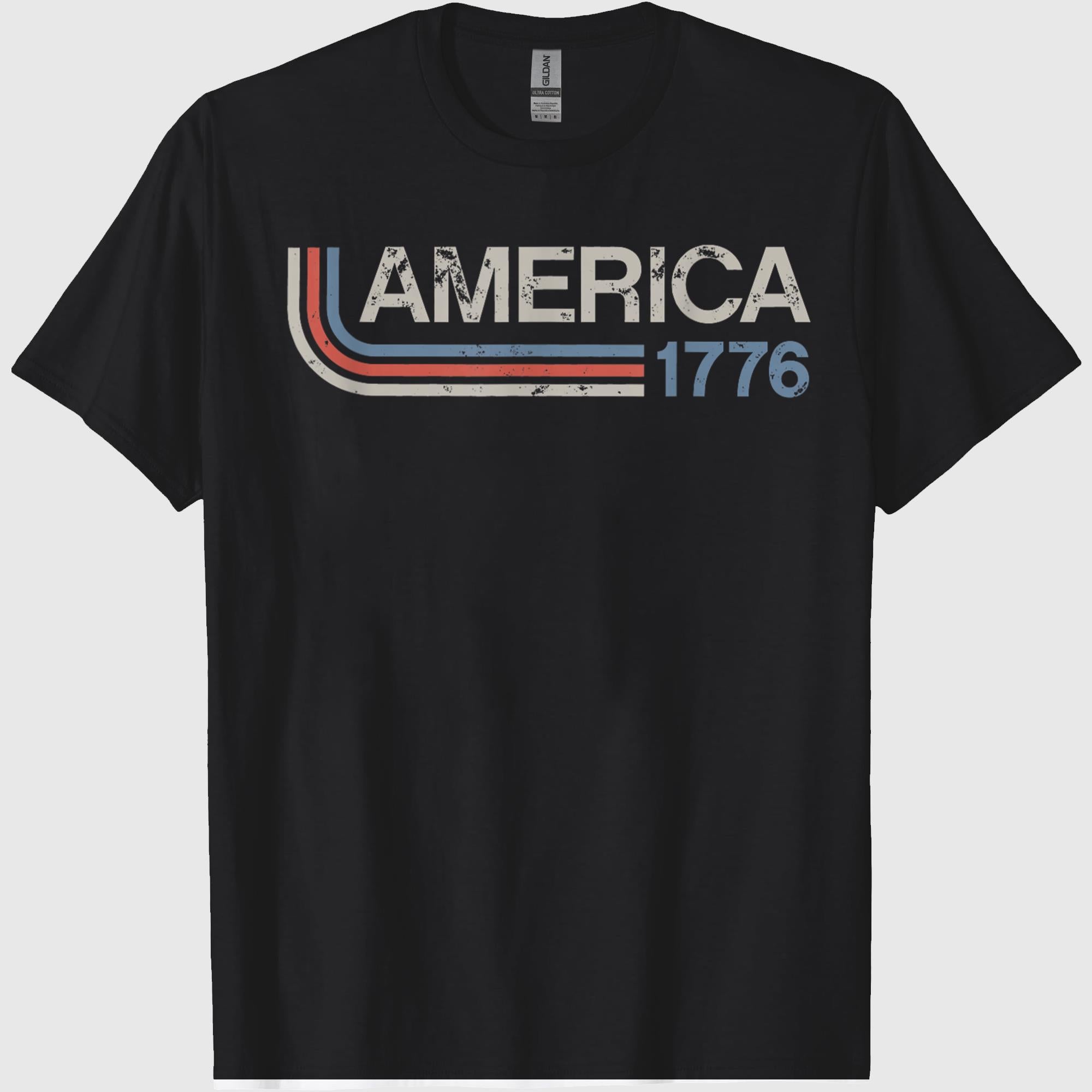 Vintage Stripes America 1776 Retro T-Shirt