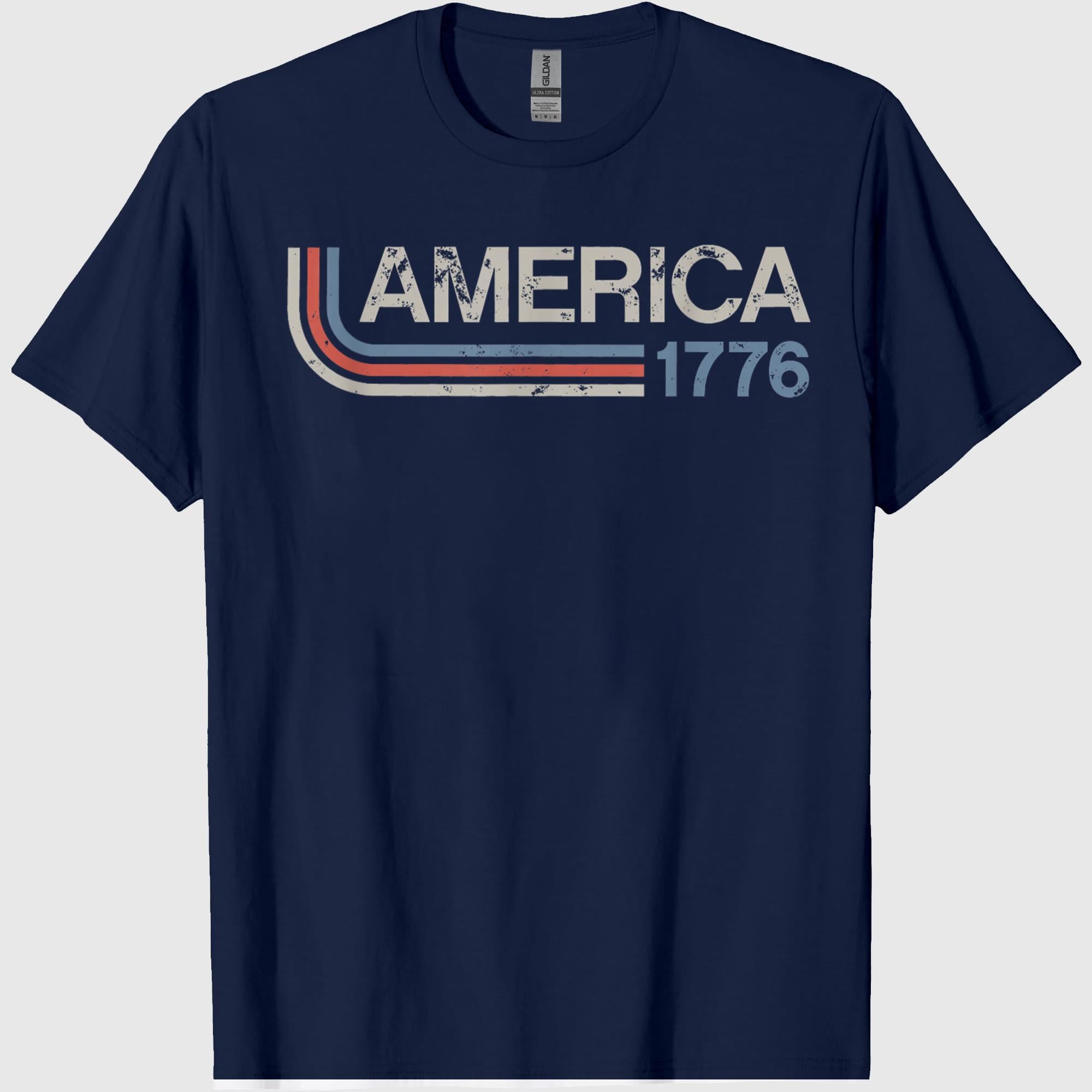 Vintage Stripes America 1776 Retro T-Shirt