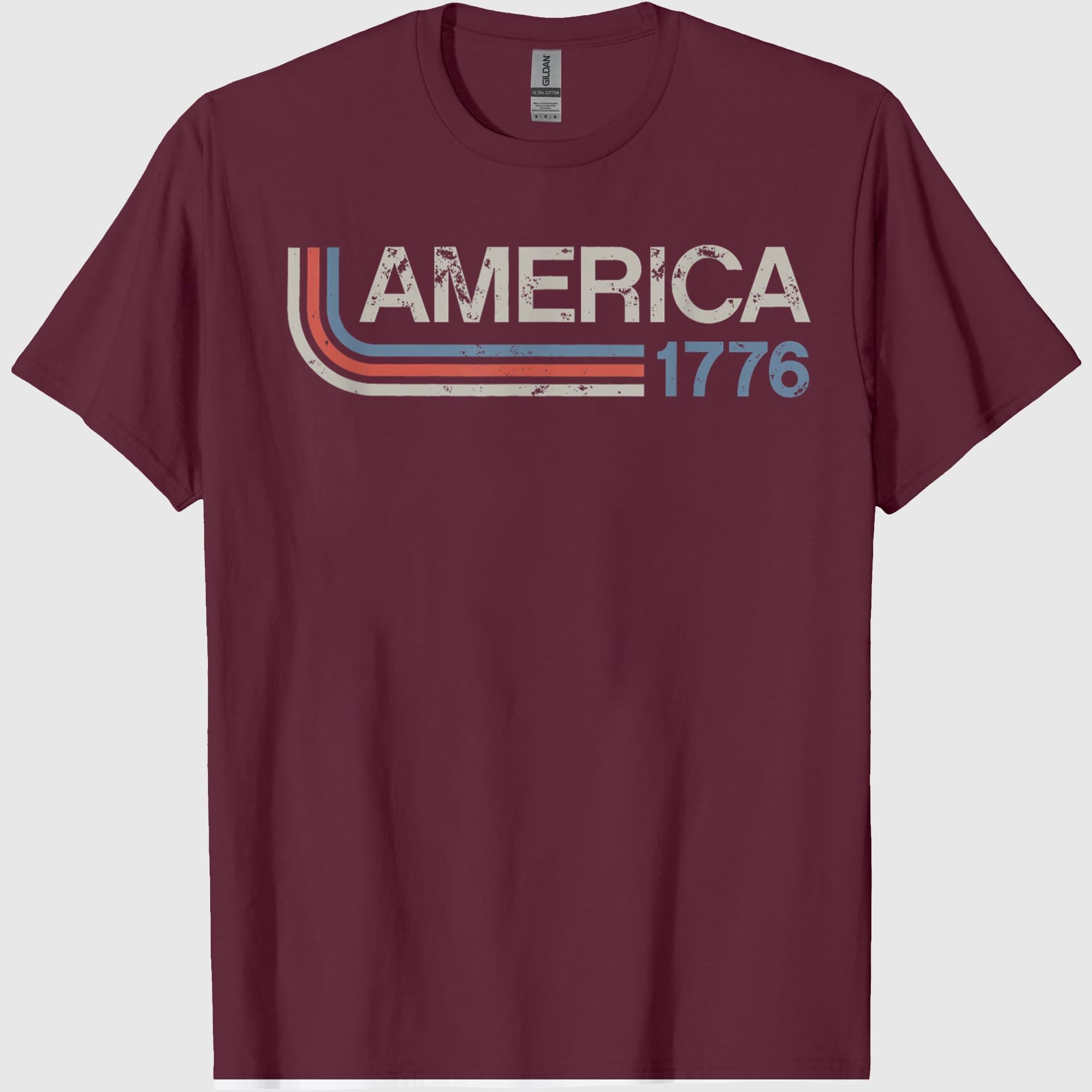 Vintage Stripes America 1776 Retro T-Shirt