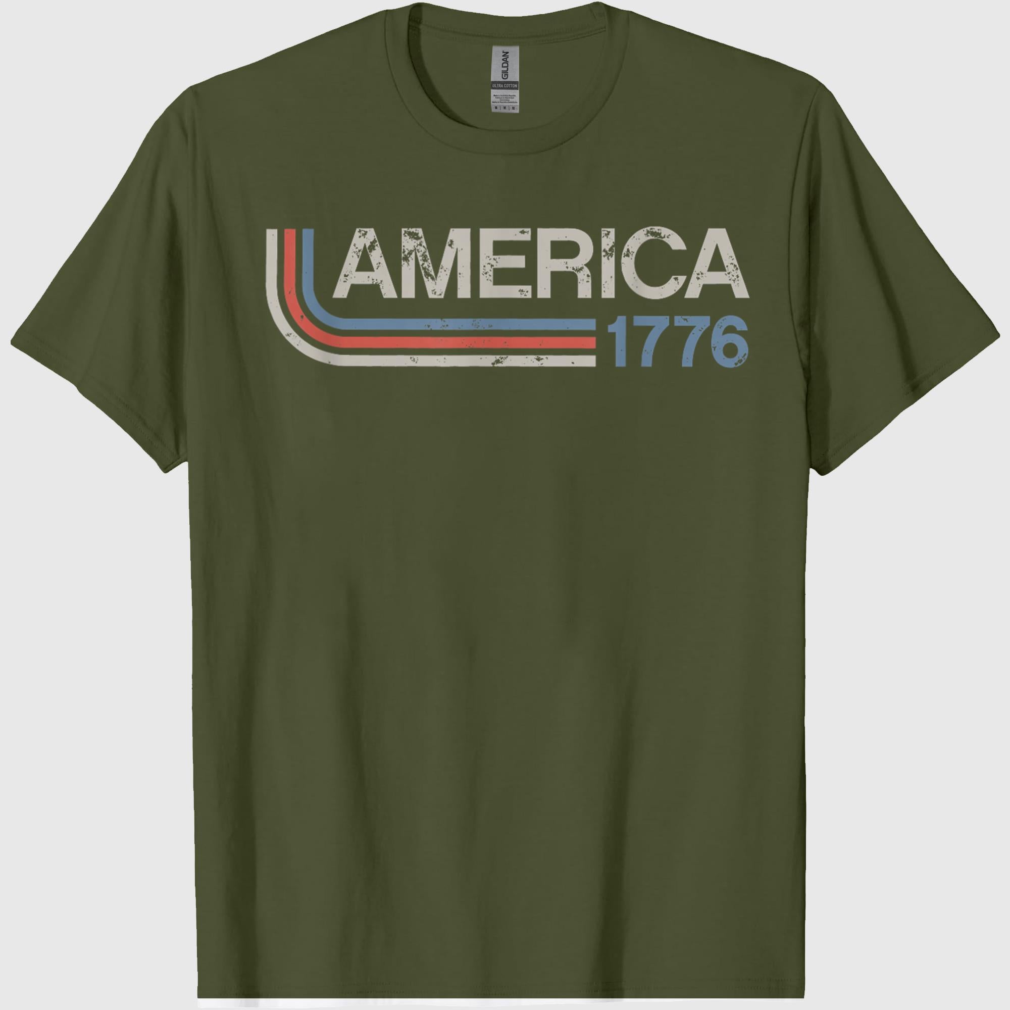 Vintage Stripes America 1776 Retro T-Shirt